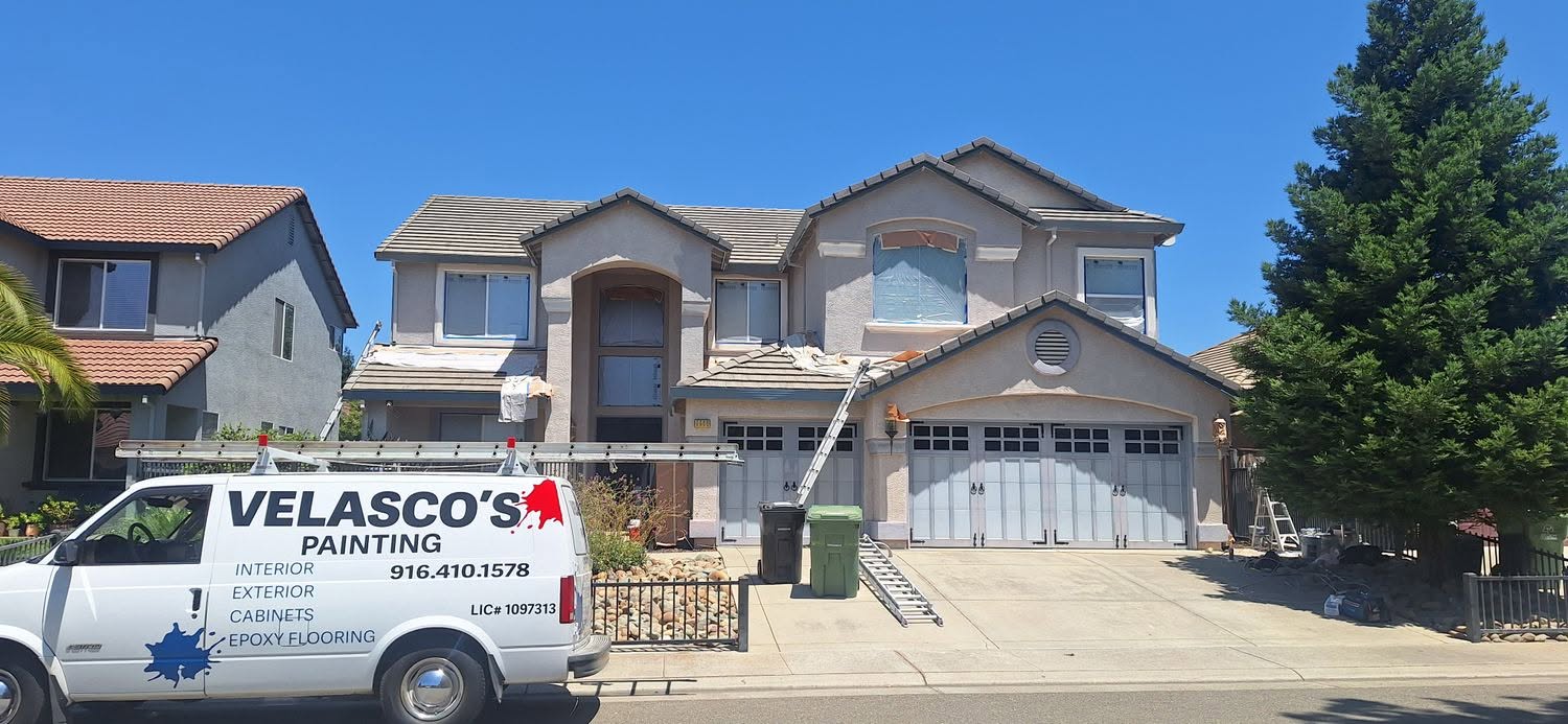 Exterior repaint in progress